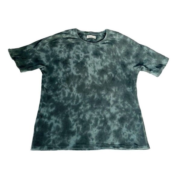 Everlane Mens Sz L Green Tie Dye T-Shirt Organic Cotton Waffle Crew Neck Shirt - Picture 6 of 6